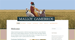 Desktop Screenshot of malloygamebirds.com