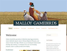 Tablet Screenshot of malloygamebirds.com